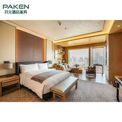 kualitas  Hotel High Glossy Finish Queen Size Bedroom Suites pabrik