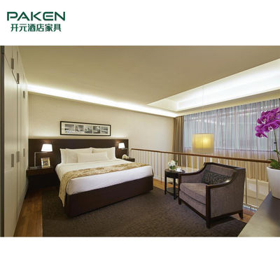 Interior Modern Panel Kayu Set Furnitur Kamar Tidur Hotel